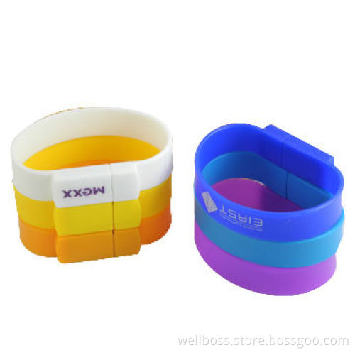 1 to 32GB Colorful Bracelet USB Flash Drive, Customized Logos are Accepted for Gift USB 2.0